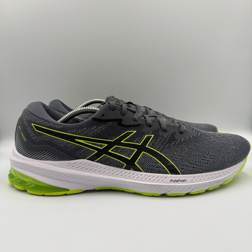 ASICS GT-1000 11 Gray White Green‎ Running Shoes Sneakers Men's Size 13 1011B354